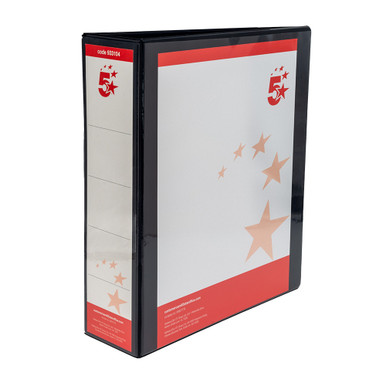 4D-RING Ring Binder A4 65MM BLK PK10 - -