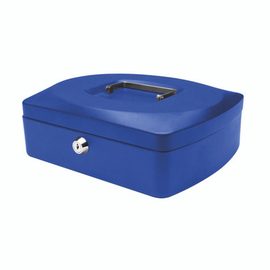 Q-Connect 10 Inch Blue Cash Box - Petty Cash Boxes -