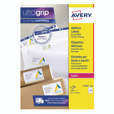Avery Lsr Add Lbls WHT 12L/SHT BX100 - -