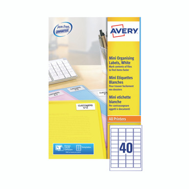 Avery Mini Laser Labels WHT PK1000 - -