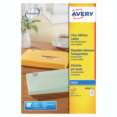 Avery Clr Ijet Lbls 21LBL/SHT BX 25 - -