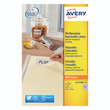 Avery Remv Lsr Lbls WHT 189L/SH BX25 - -