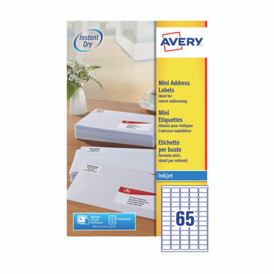 Avery Mini Lbls WHT 65L/SH Ijet BX25 - -