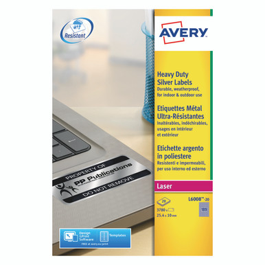 Avery Hvy Duty Lbls SLV 189L/SH BX20 - -
