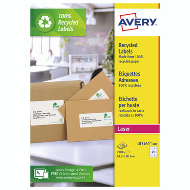 Avery Rcy Ad Lsr Lbl 63.5X38.1 PK100 - -