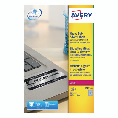 Avery Heavy Duty Lsr Lbls Slvr 540 - -