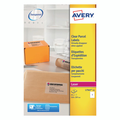 Avery Clear Laser Lbl L7567-25 25SHT - -
