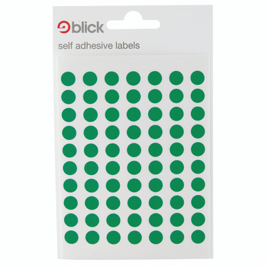 Blick Coloured Lbls 8MM Green PK9800 - -