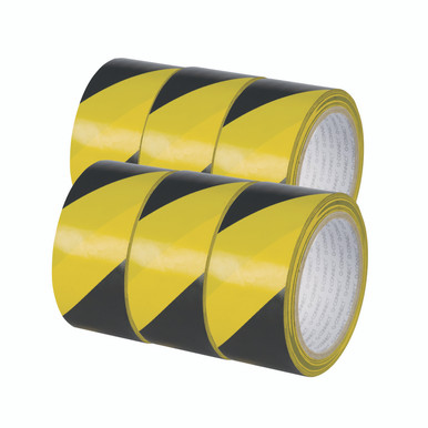 Q Conn Hazard Tape 48MM Ylw BLK PK6 - -