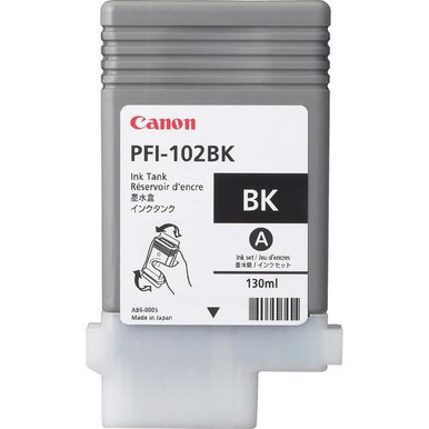 Canon PFI-102BK Ink Cartridge Black 130 ml - Canon ImagePROGRAF Series Ink Cartridges - Canon ImagePROGRAF iPF-610 Ink Cartridges