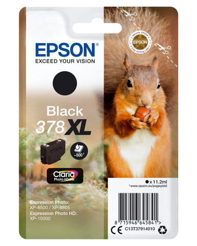 Epson 378XL Squirrel Black High Yield Ink Cartridge 11ml - C13T37914010 - Epson XP Series Ink Cartridges - Epson XP-8500 Ink Cartridges