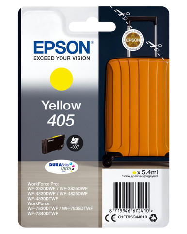 Epson 405 Durabrite Yellow Inkjet Suitcase - Epson WorkForce Pro Series Ink Cartridges - Epson WorkForce Pro WF-3820DWF Ink Cartridges