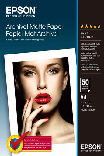 Epson Archival Matte Paper - A4 - 50 Sheets - A4 Size - 50 Sheets