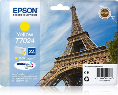 Epson Eiffel Tower XL Yellow 2k Ink Cartridge - Epson WorkForce Pro Series Ink Cartridges - Epson WorkForce Pro 4015DN Ink Cartridges