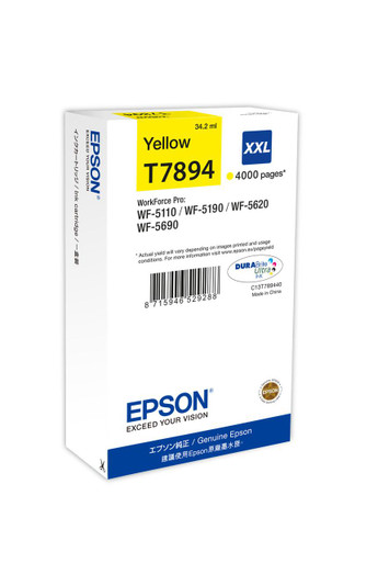 Epson Ink Cartridge XXL Yellow - Epson WorkForce Pro Series Ink Cartridges - Epson WorkForce Pro WF-5620DWF Ink Cartridges