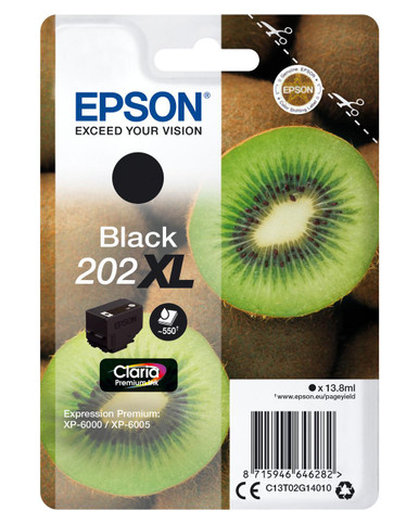Epson Kiwi Singlepack Black 202XL Claria Premium Ink - Epson XP Series Ink Cartridges - Epson XP-6000 Ink Cartridges