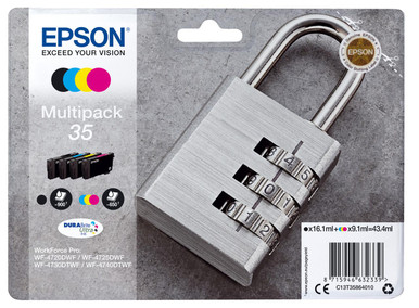 Epson Padlock Multipack 4-colours 35 DURABrite Ultra Ink - Epson WorkForce Pro Series Ink Cartridges - Epson WorkForce Pro WF-4740DTWF Ink Cartridges