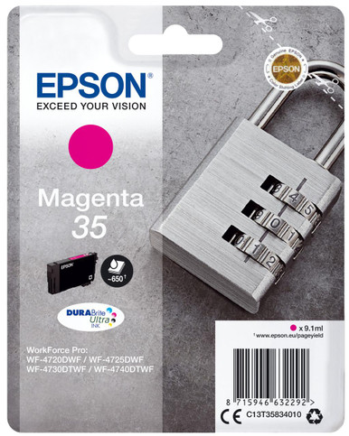Epson Padlock Singlepack Magenta 35 DURABrite Ultra Ink - Epson WorkForce Pro Series Ink Cartridges - Epson WorkForce Pro WF-4740DTWF Ink Cartridges