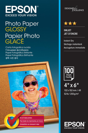 Epson Photo Paper Glossy - 10x15cm - 100 sheets - Photo Paper - Printable Media