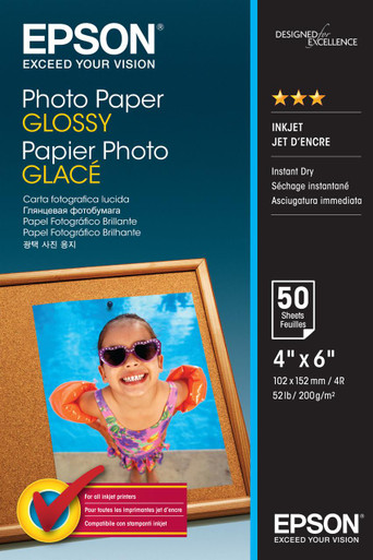 Epson Photo Paper Glossy - 10x15cm - 50 sheets - Photo Paper - 10x15cm Sheets