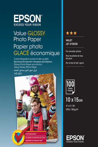 Epson Value Glossy Photo Paper - 10x15cm - 100 sheets - Printing Media - Photo Supplies