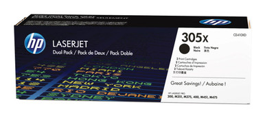 HP 305X Original Black (CE410X x 2) - HP LaserJet Pro Series Toner Cartridges - HP LaserJet Pro 400 color M475dn Toner Cartridges