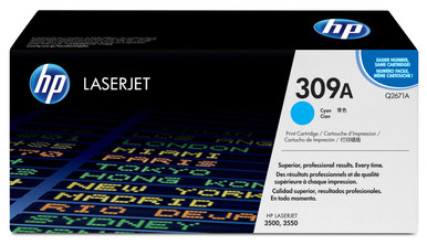 HP 309A Original Cyan Toner Cartridge - HP Color LaserJet Series Toner Cartridges - HP Color LaserJet 3500 Toner Cartridges