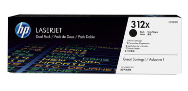 HP 312X Original Black 2 pc(s) - HP LaserJet Pro Series Toner Cartridges - HP LaserJet Pro MFP M476nw Toner Cartridges