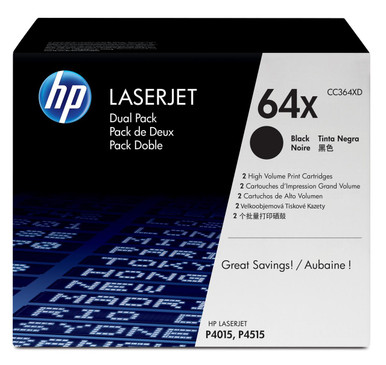 HP 64X Original Black Multipack 2pc(s) - HP LaserJet P Series Toner Cartridges - HP LaserJet P4015n Toner Cartridges