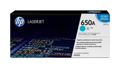 HP 650A Original Cyan Toner Cartridge - HP Color LaserJet CP Series Toner Cartridges - HP Color LaserJet CP5525n Toner Cartridges