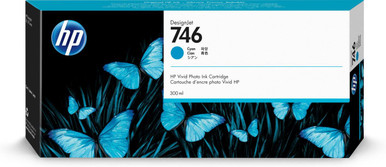 HP 746 Cyan Standard Capacity Ink Cartridge 300ml - P2V80A - High-Impact Graphics - Durable Ink