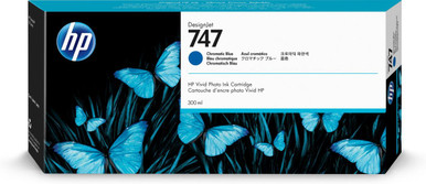 HP 747 Chromatic Blue Standard Capacity Ink Cartridge 300ml - P2V85A - Standard Capacity - 300ml