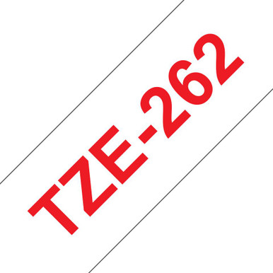 Brother Tze262 Red On White 36Mm Gloss - Paper & Labels - red-on-white