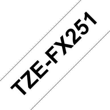 Brother Tzefx251 Black On White 24Mm Flexi Tape - Paper & Labels - Flexi Tape
