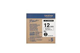 Brother Hge631V5 Black On Yellow 5 Pack 12Mm High Grade - Paper & Labels - High-grade