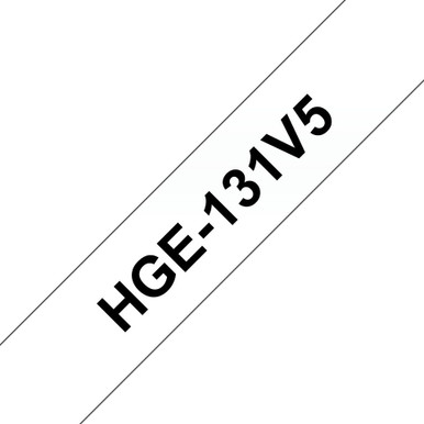 BROTHER HG131V5 BLACK ON CLEAR 5 PACK 12MM HIGH GRADE - Paper & Labels - High-grade