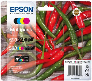 Epson Chillie 503Xl Bk/Std Cmy Multipack Ink - Epson WorkForce Series Ink Cartridges - Epson WorkForce WF-2960 Inkjet Printer