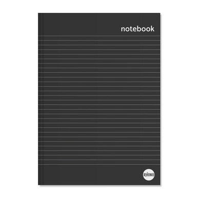 RHINO A4 Casebound N/Bk 192 Pg 8mm Ruled - Notebooks - Office Supplies