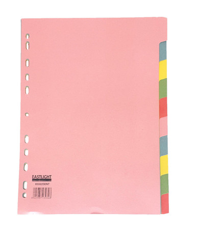 Subject Divider A4 10 Part Pastel - Document Organisers - A4 Dividers