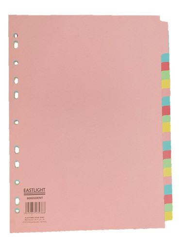Subject Divider A4 20 Part Pastel - Document Organization - Office Supplies