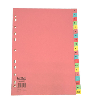 Subject Divider A4 20 Part A-Z Pastel - Document Organization - Office Supplies