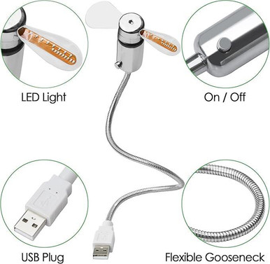 Flexible USB LED Display Desktop & Laptop Clock Fan - USB Accessories - Desks