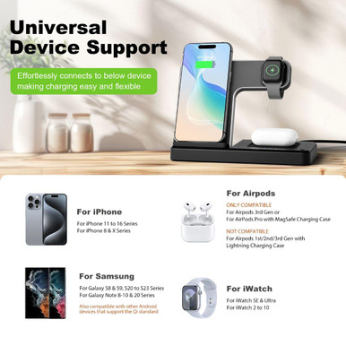 Wireless 3 in 1 Charging Station - Charging Devices - Electronics