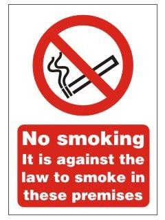 Legal No Smoking Semi Rigid Plastic - Prohibition Signs - No Smoking Signs