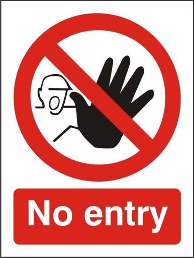 No Entry Semi Rigid Plastic Sign - Prohibition Signs - Workplace Signs