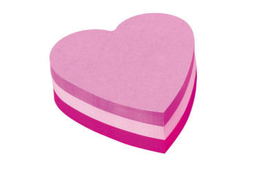 PostIt Heart Shaped Block Pad 70x70mm PK - Block Pads - Sticky Notes