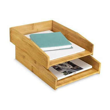 Silva Bamboo Letter Trays Set of 2 - -