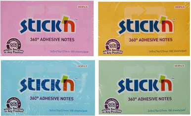 Stickn Repos 360Notes76x127 PK12 - Sticky Notes - Repositionable Notes