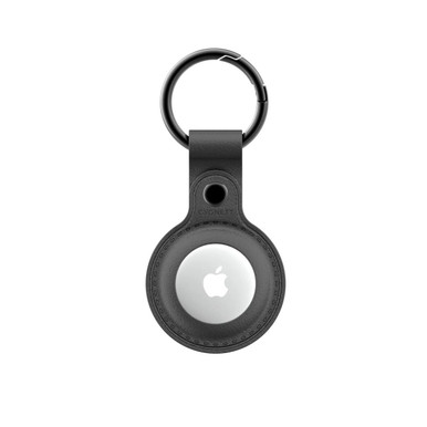 StyleTrack Black Leather AirTag Case - AirTag Accessories - Keychain Accessories