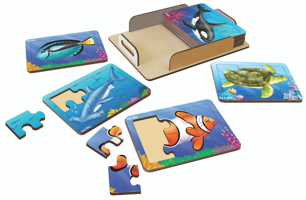 Sea life tray puzzles set of 8 in tray